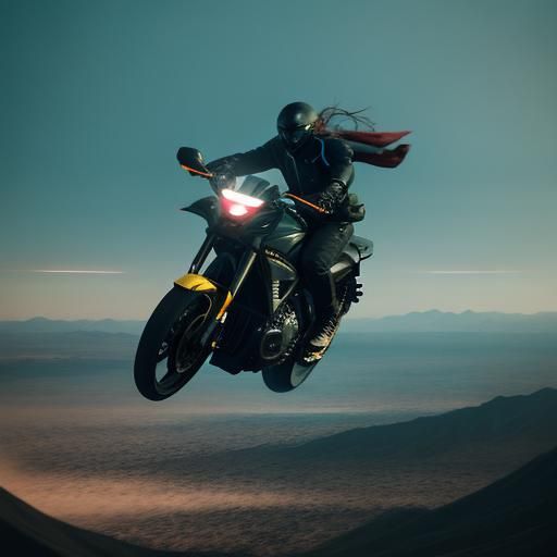 Dramatic Cinematic Shot of Woman in Air