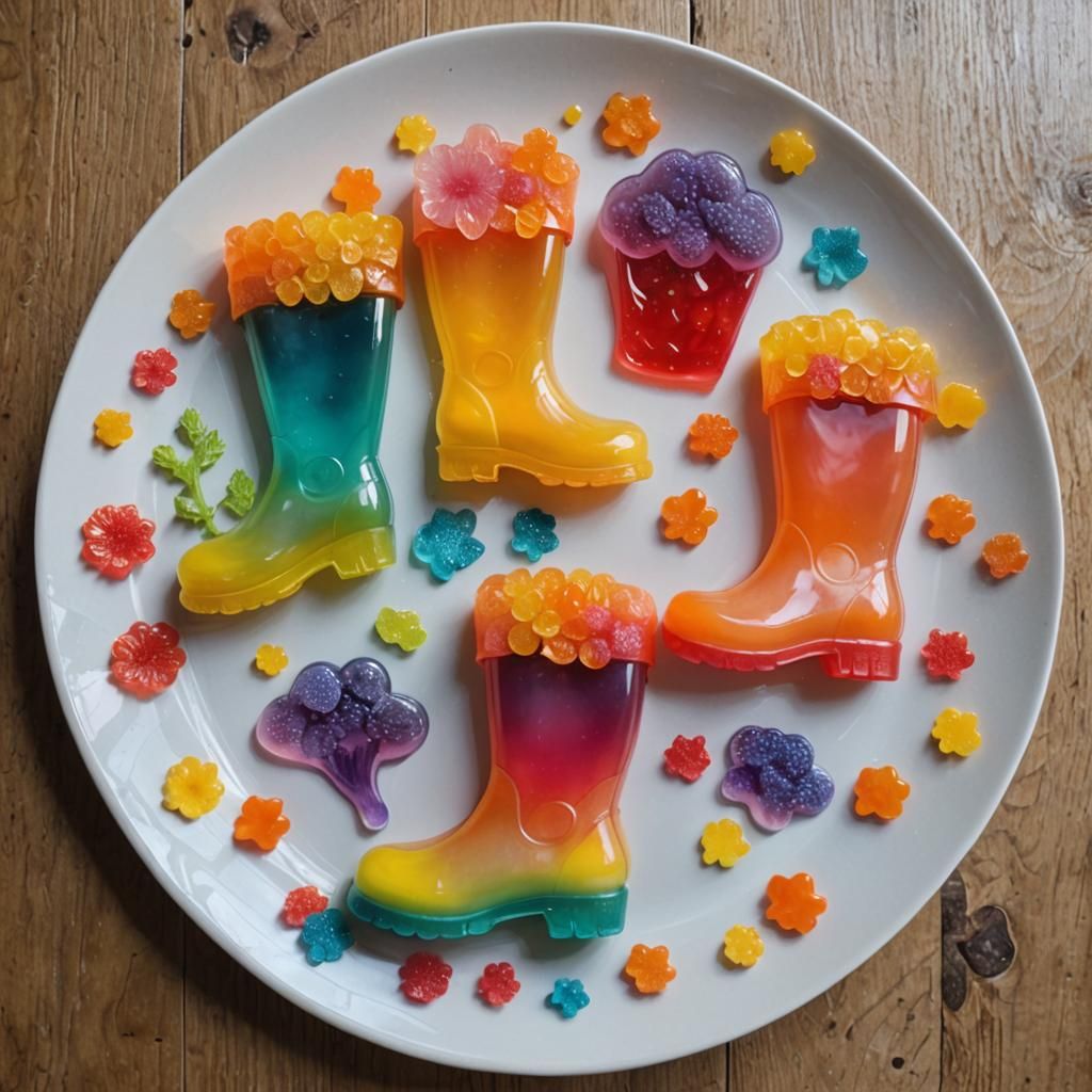 Edible Jelly Wellies with Colourful Design