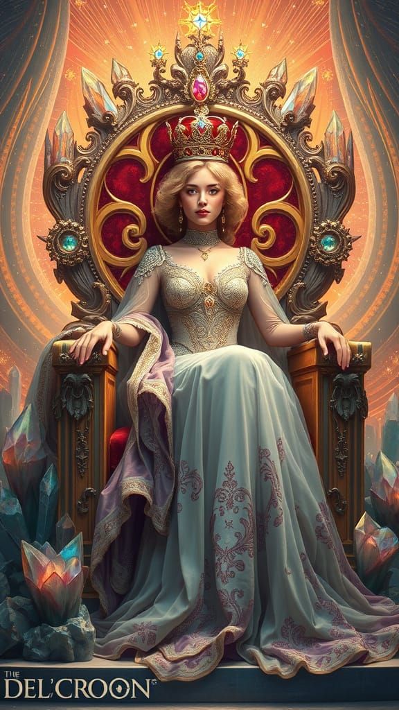 Ethereal Queen in Art Nouveau Splendor
