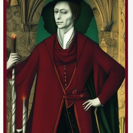 Elegant Vampire Lord in Suit, Classic Portrait