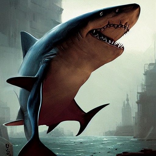 Sinister Four-Legged Shark by Rutkowski Style