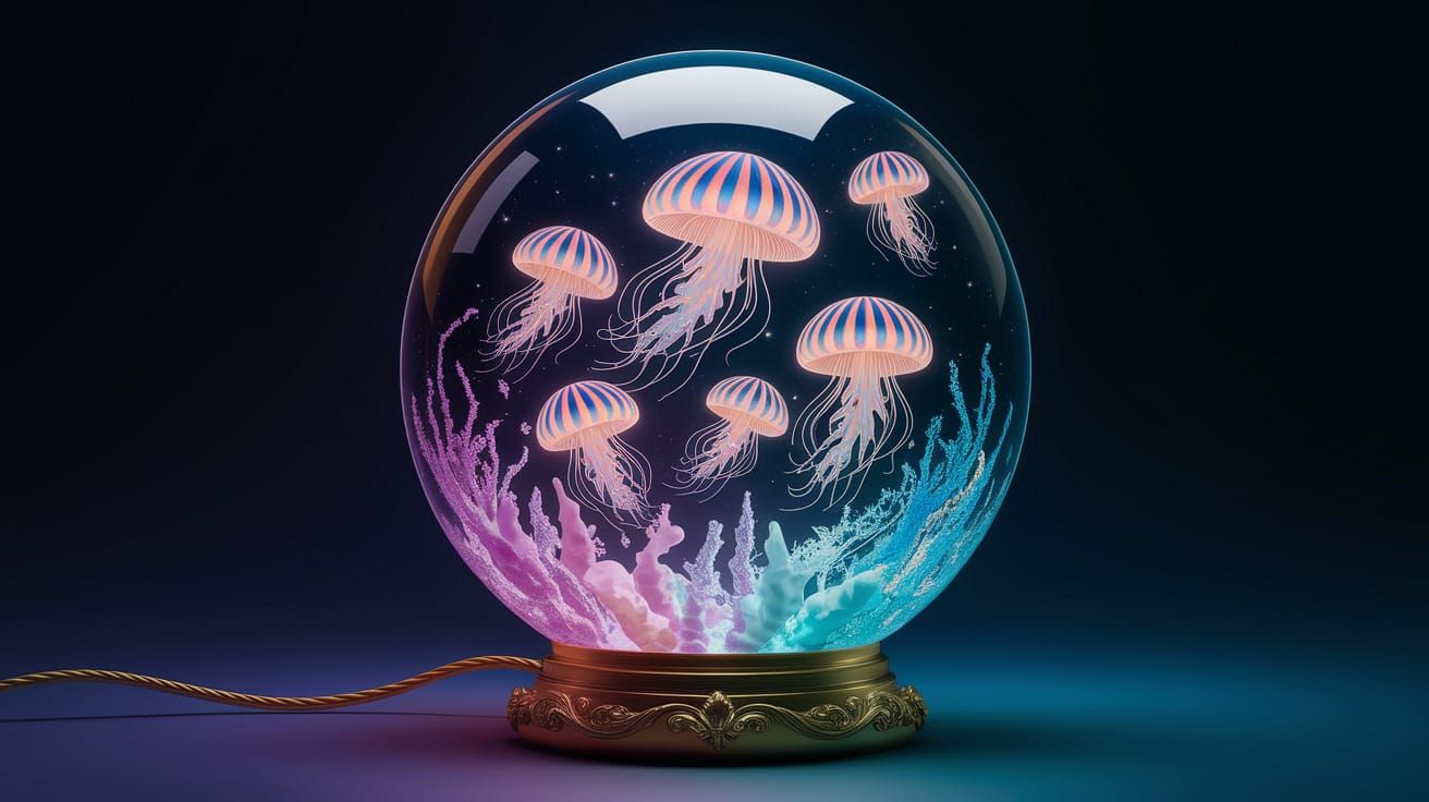 Fantasy Jellyfish Lamp Digital Painting