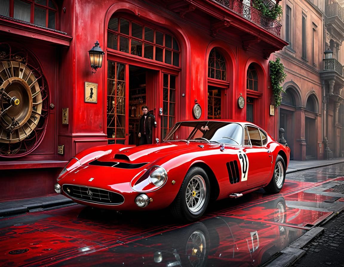 Steampunk Ferrari 250 GTO in Red, Digital Art