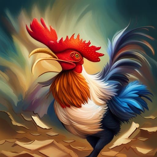 Intense Rooster Fight in Hyperrealistic Splash Art