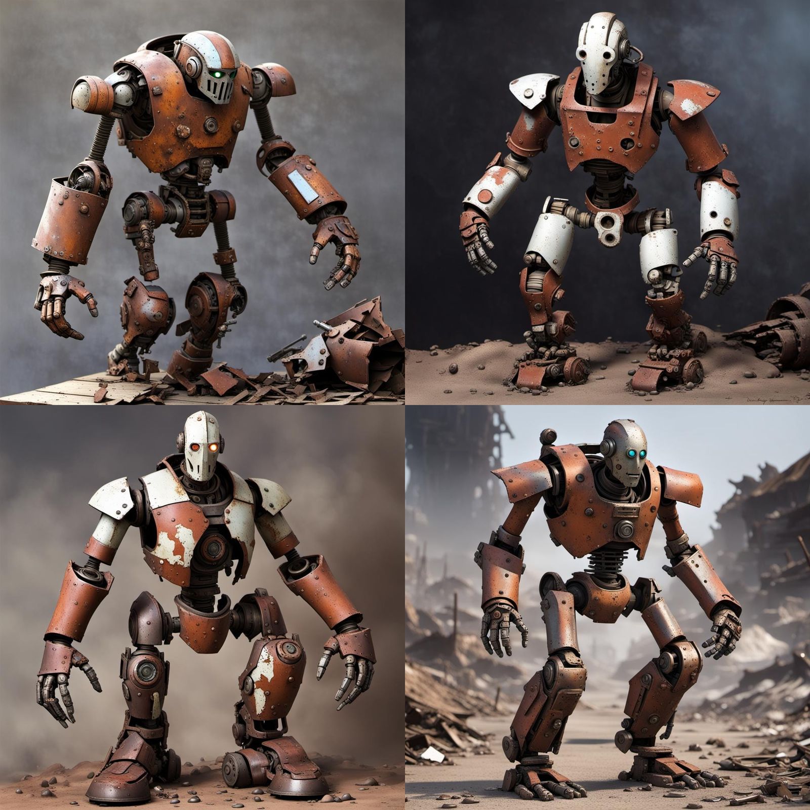 Junkyard Robot Warforged in Dynamic Fantasy Pose