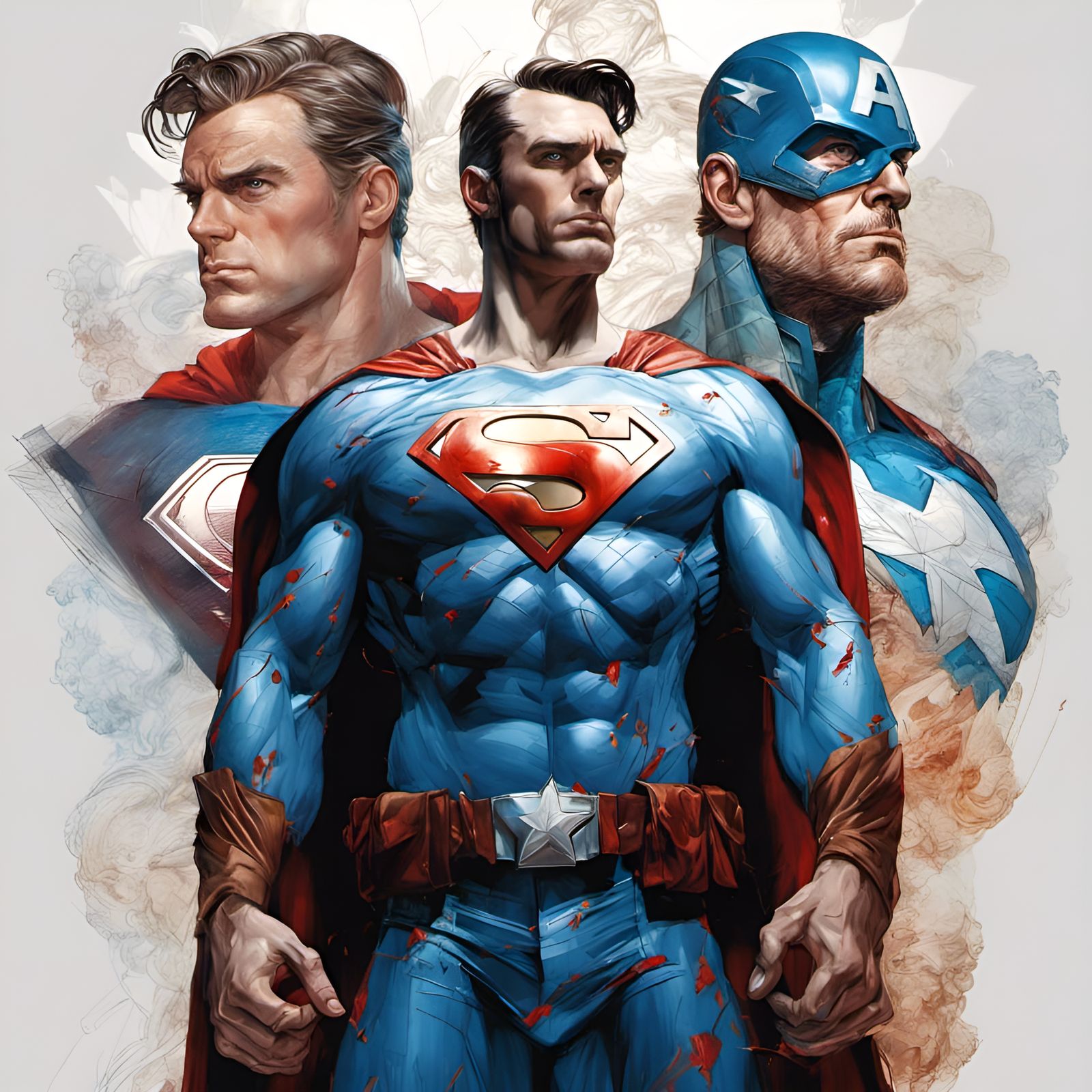 Superhero Fusion Portrait in Digital Illustration Style