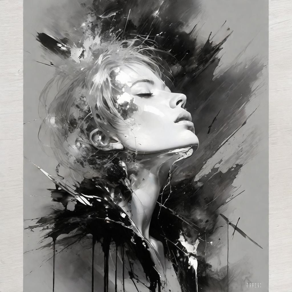 Steampunk Anime Portrait with Glassy Reflection