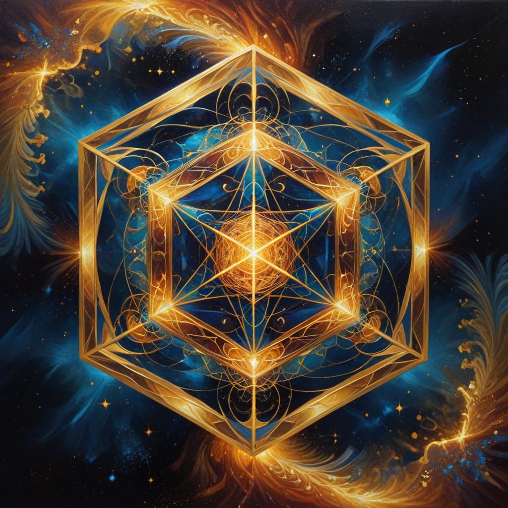 Metatron's Cube: Sacred Geometry in Oil