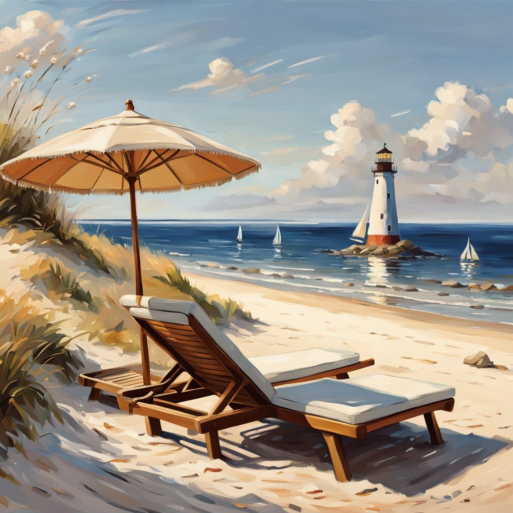 Impressionist Masterpiece: Serene Beach Scene