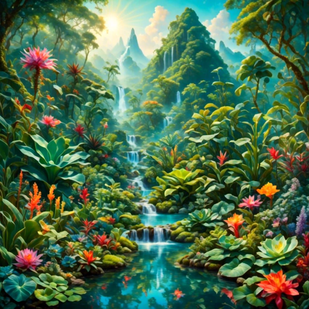 Garden of Eden: Holographic Astral Illustration