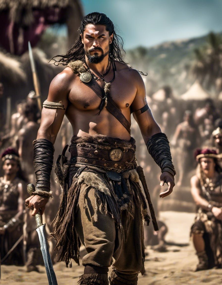 Jason Momoa as Khal Drogo: Realistic Digital Portrait