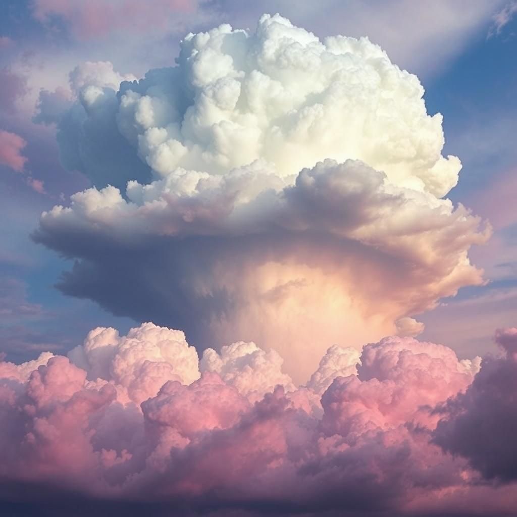 Majestic Cloudscape with Ominous Pastel Sky