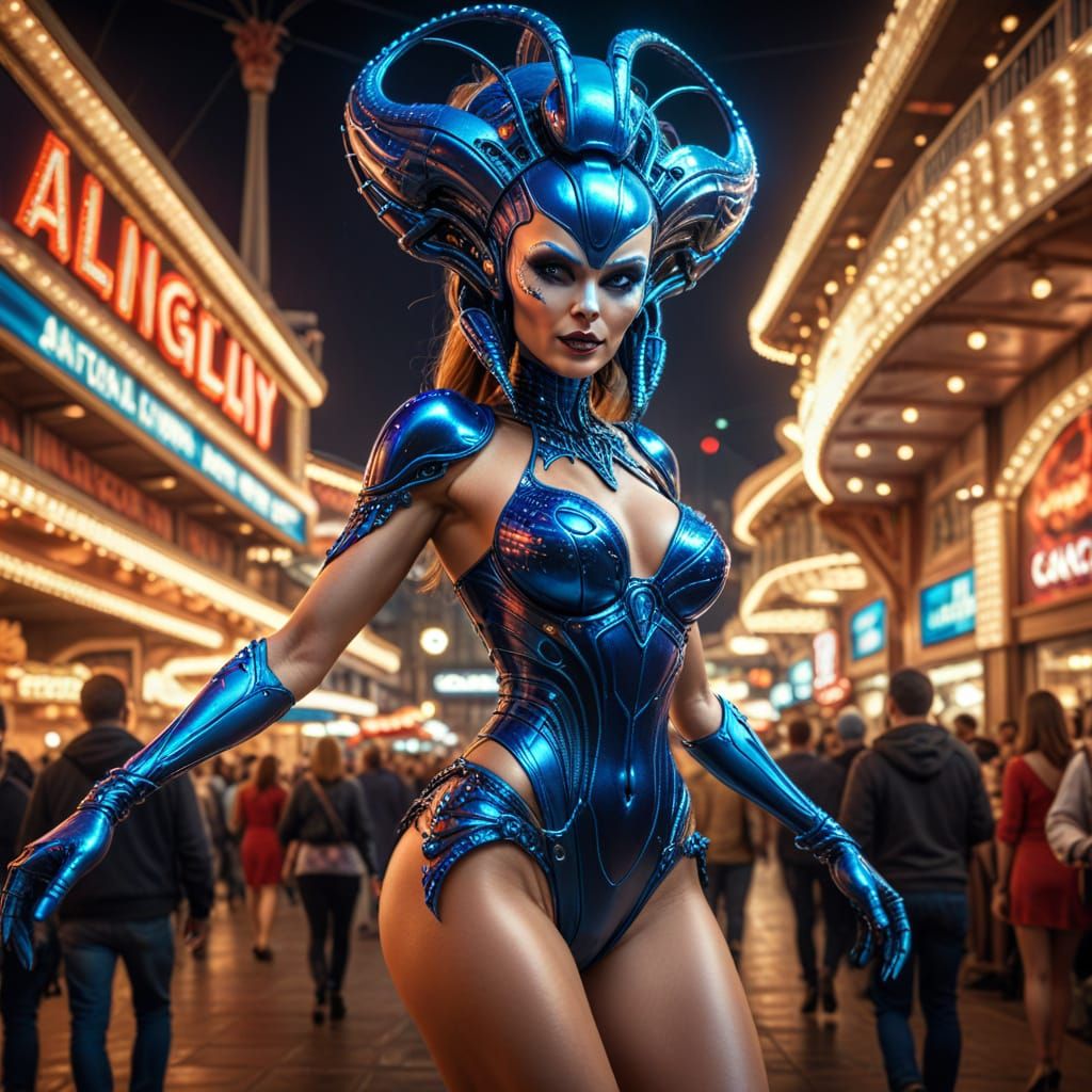 Alien Showgirl in Action, HDR Masterpiece