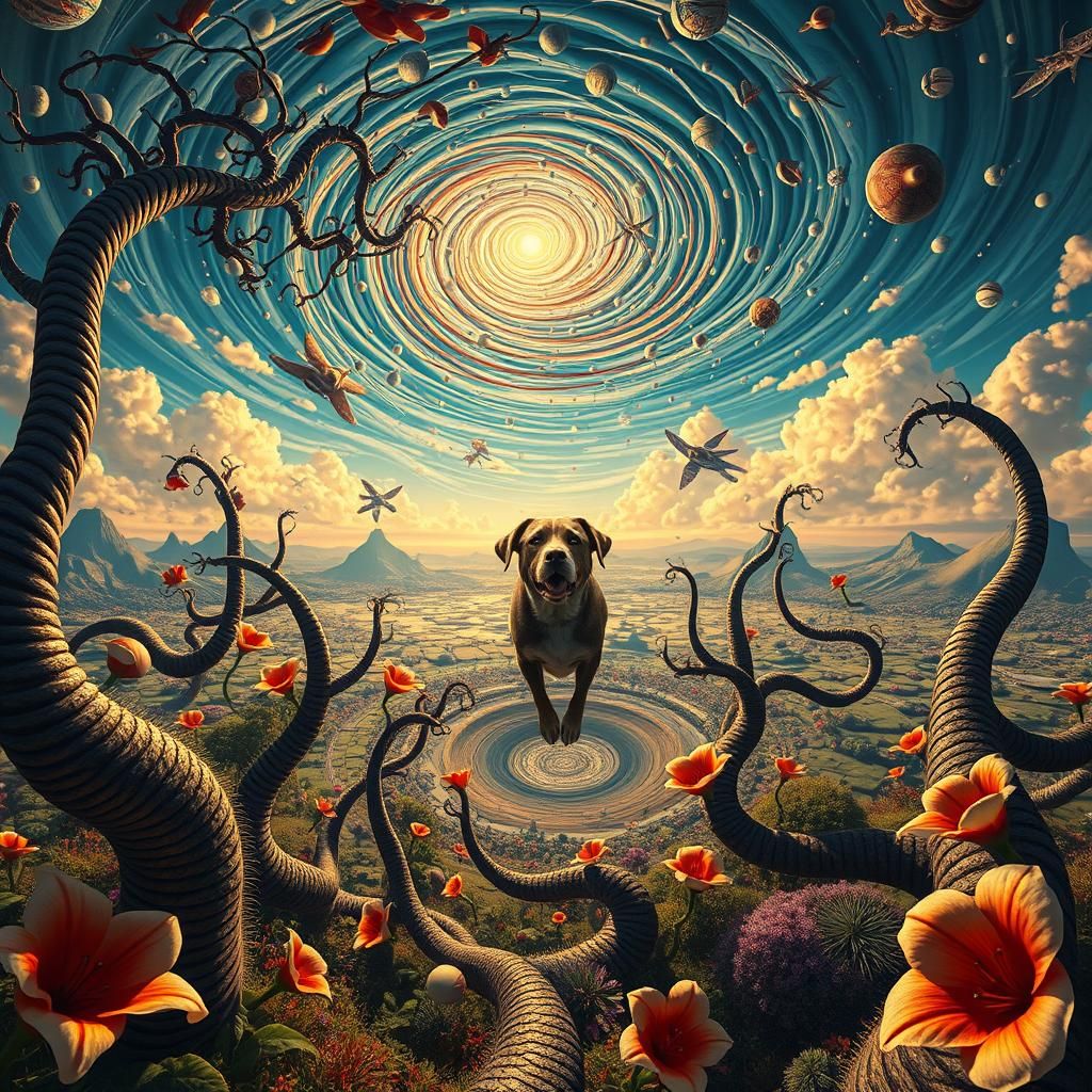 Surreal Landscape with Distorted Shadows, in a Dali Style