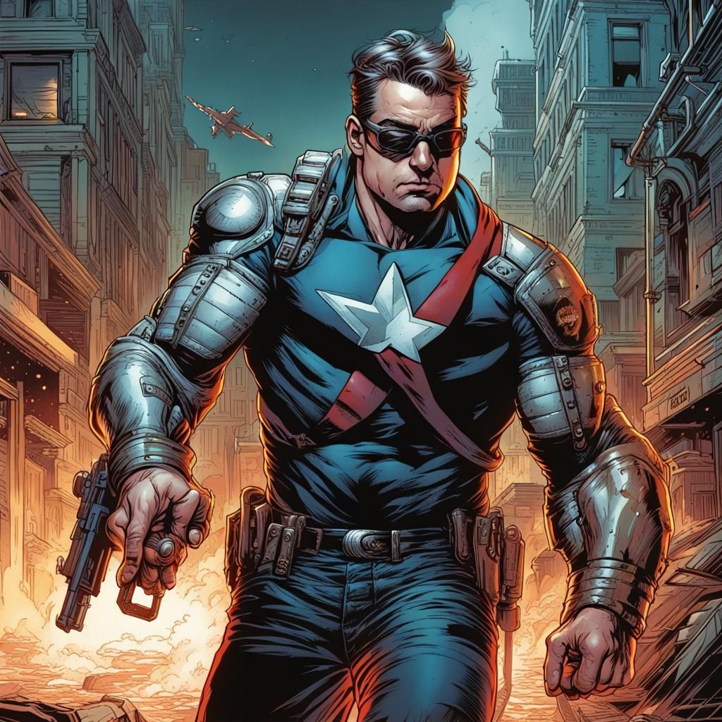 Captain BadAss in Comic Book Art Style