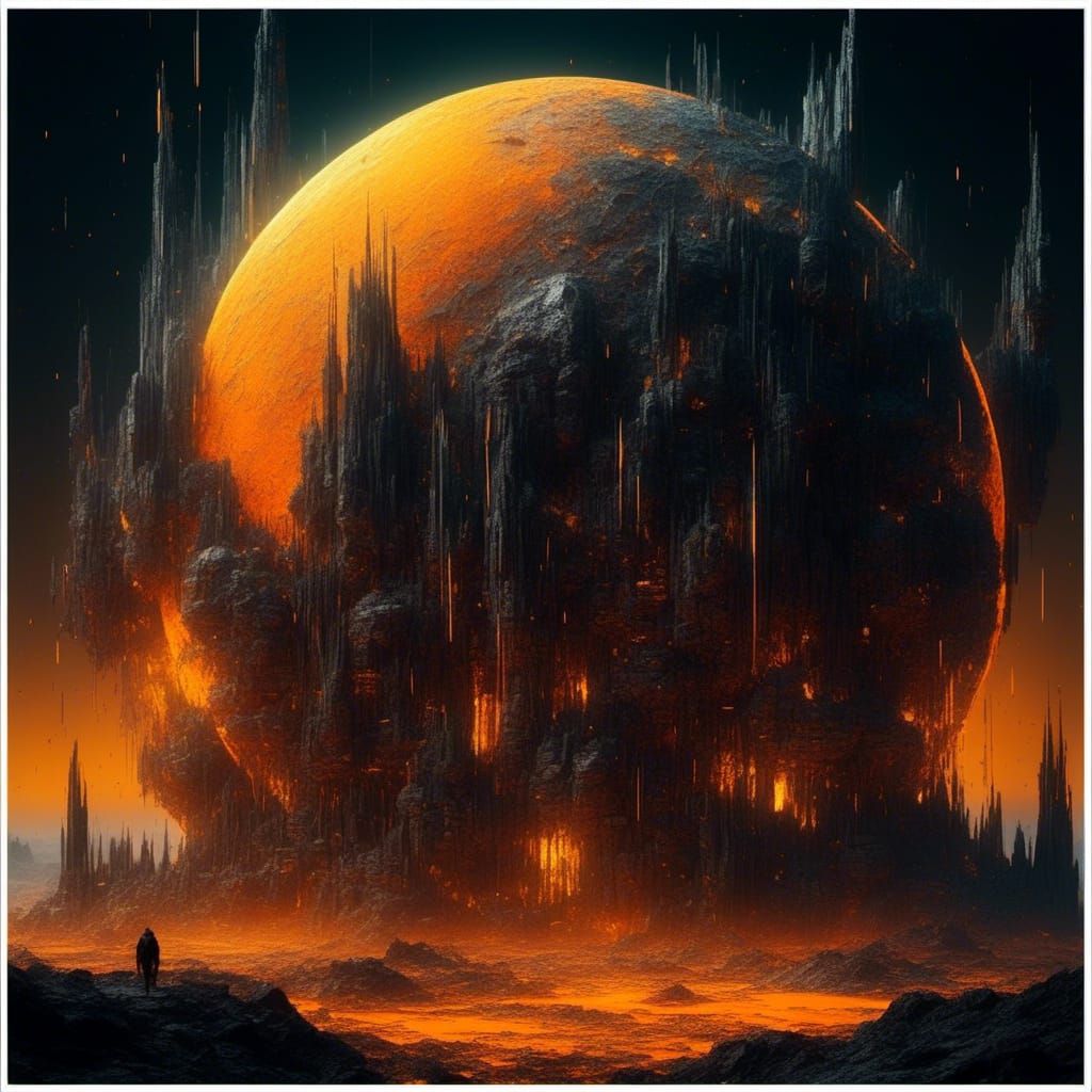 Crystal Neon Moon: Digital Matte Painting