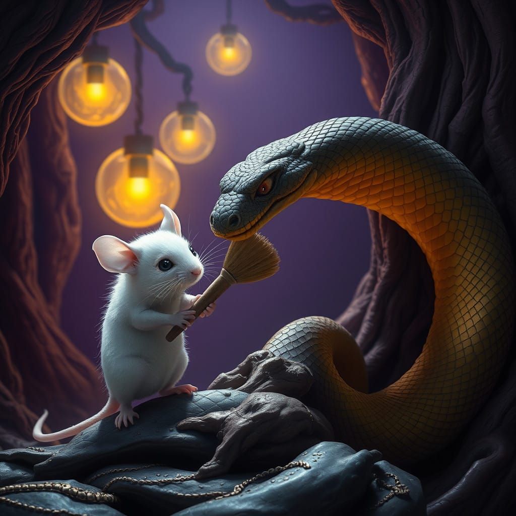 Whimsical Dark Fantasy Scene