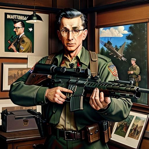 Realist Painting of Armed Right Wingers