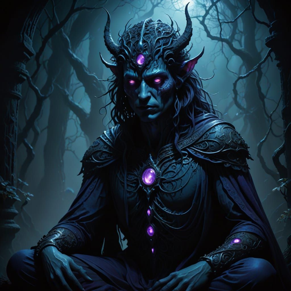 Mysterious Being in Darkness: Surreal Digital Art