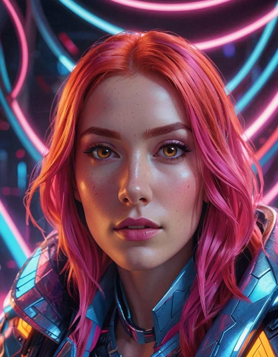 Red-Haired Woman as Fortnite Character