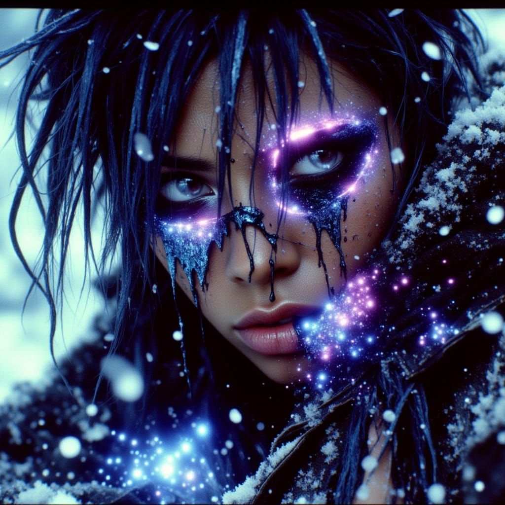 Noir Fantasy: Woman in Snowy Alcove