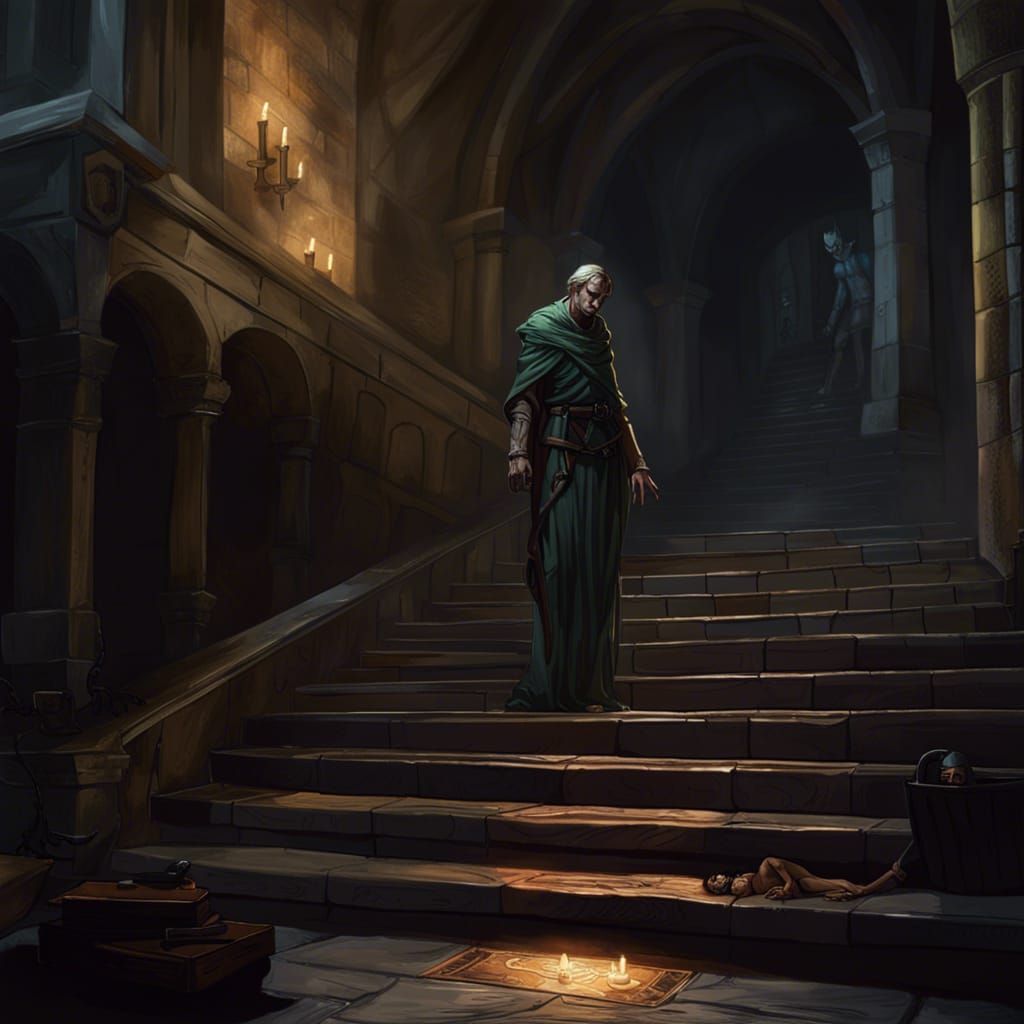 Dark Crypt Altar Scene in a Fantasy Style