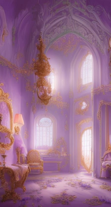 Baroque Dressing Room in Lavender and Blue