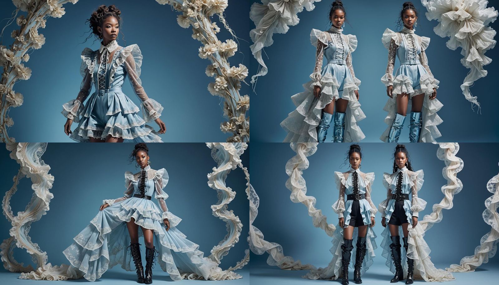 Ethereal Fashion Model in Surreal Optical Illusion