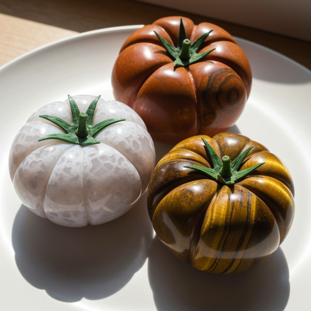 Gemstone Tomatoes Carved from Agate and Jasper