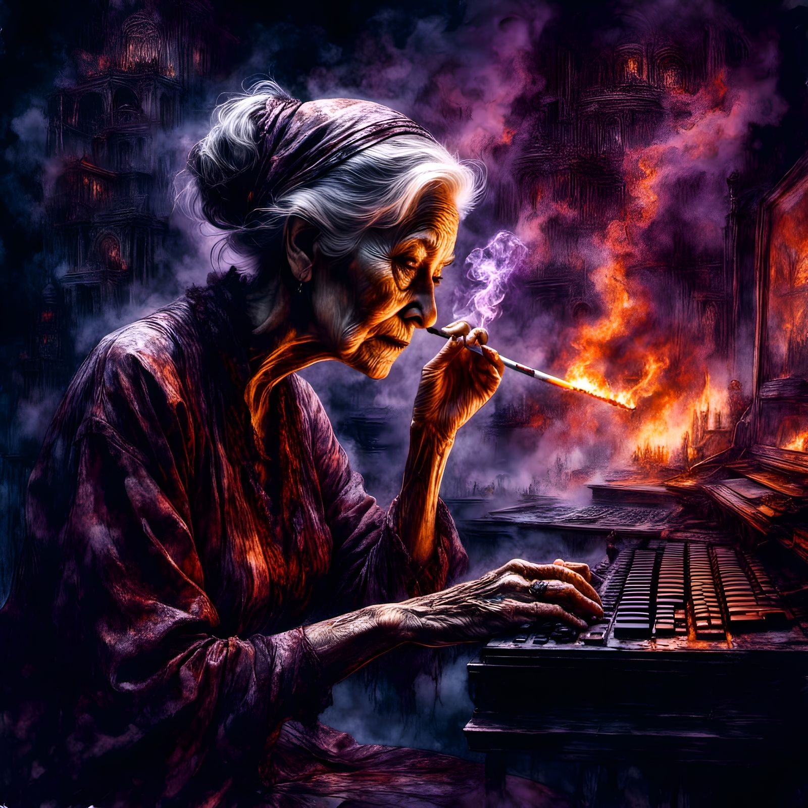 Double Exposure Portrait with Celestial Landscape