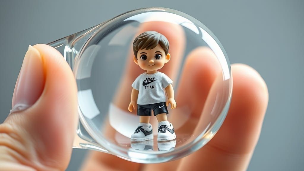 Glass Gashapon Capsule with Chibi Figure in Hyper-Realistic ...