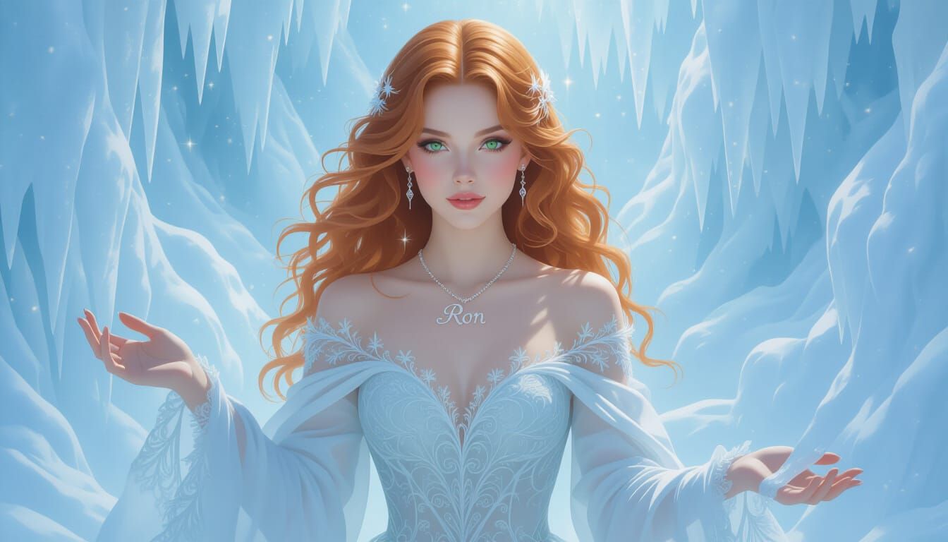 Ethereal Woman Emerges from Snowy Dreamscape