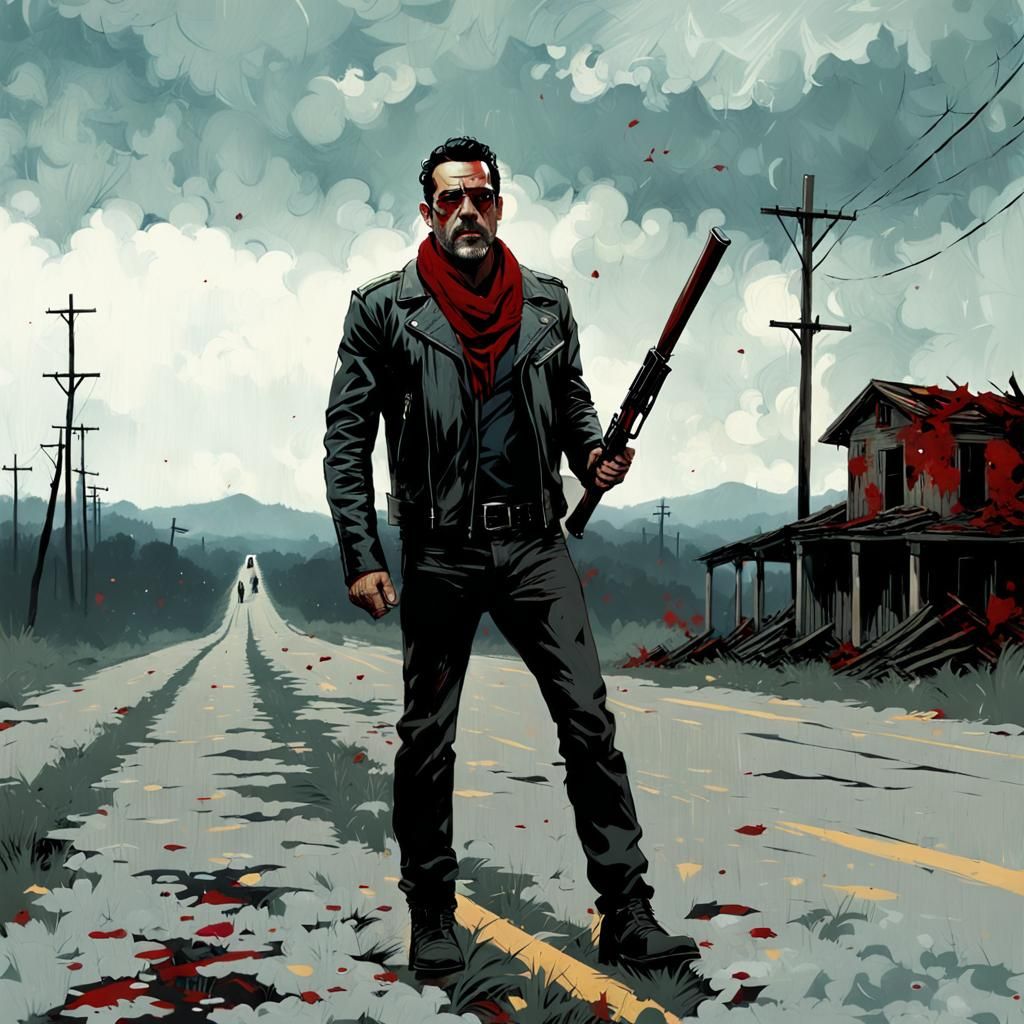Negan in Zombie Apocalypse: Dark Illustration