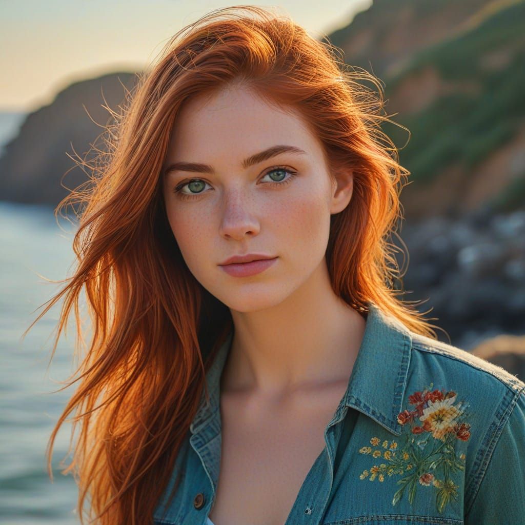 Impressionistic Oil Painting of a Woman by the Sea