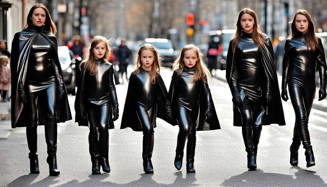 Women and Girls in Leather Fashion