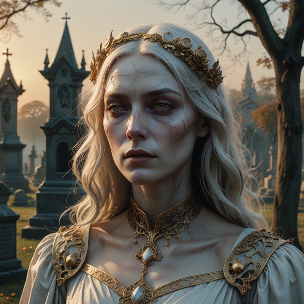 Ethereal Ghostly Portrait in Golden Hour