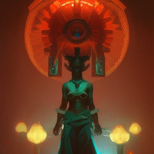 Detailed Kachina in Dark Fantasy Style