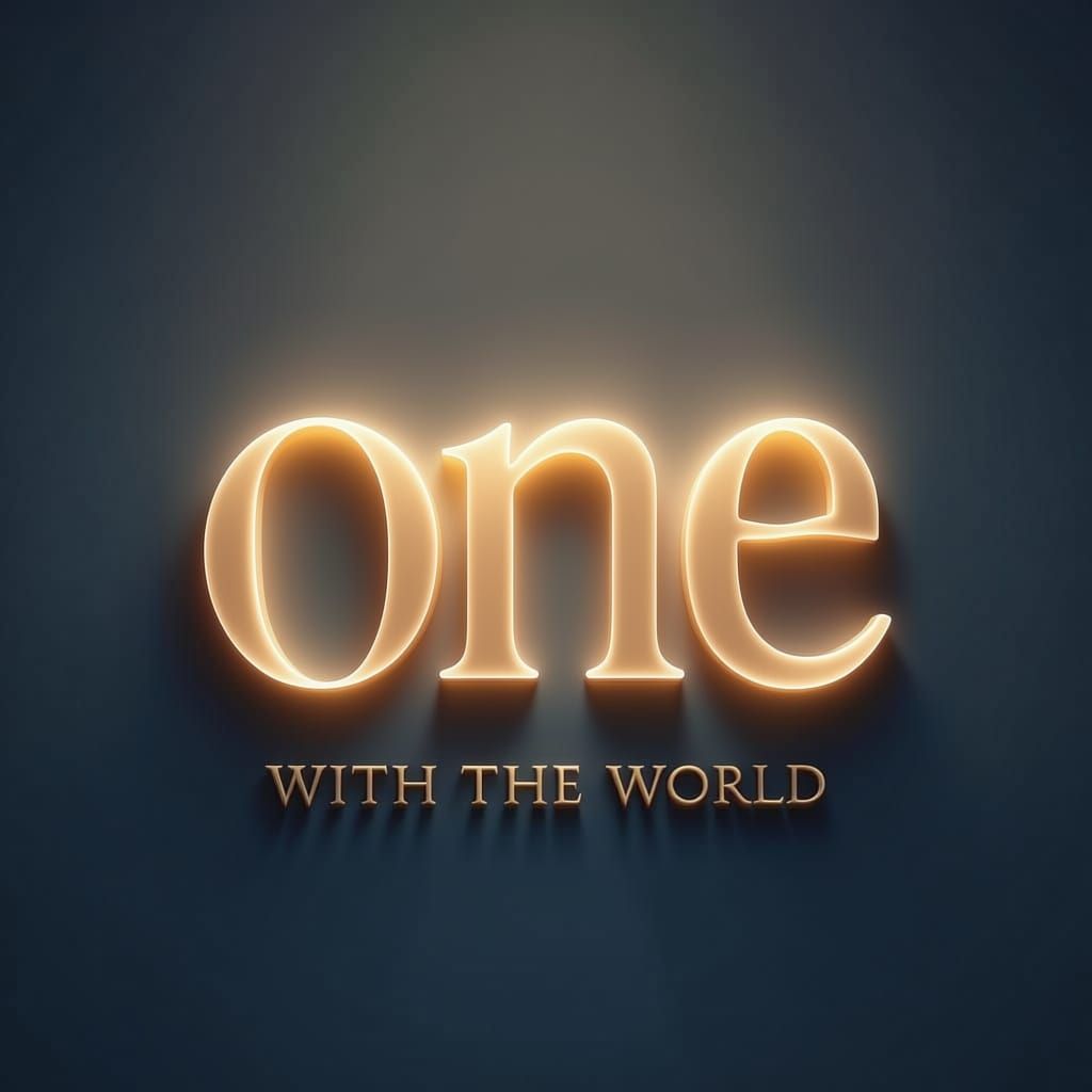 The Phrase 'One with the World' Glowing Softly