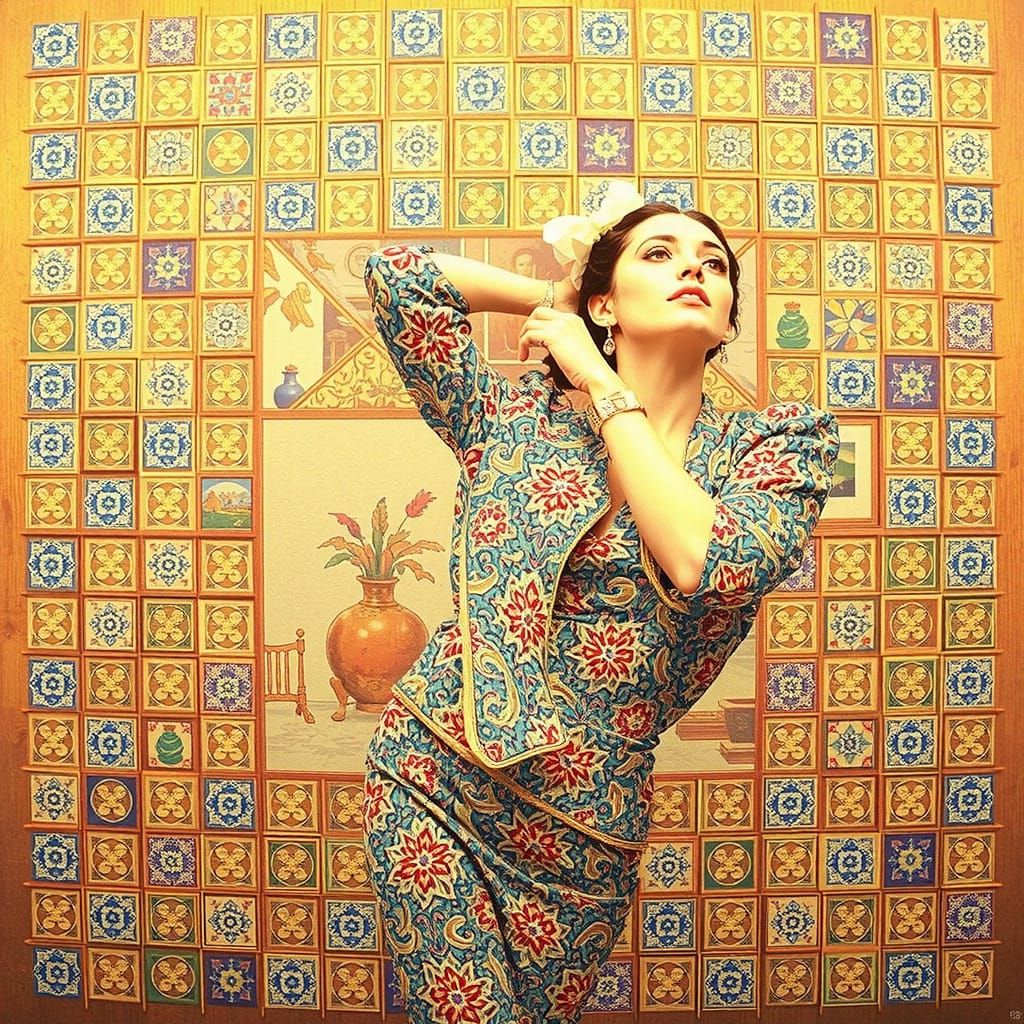 Elegant Woman in Hyperrealistic Film Noir Style