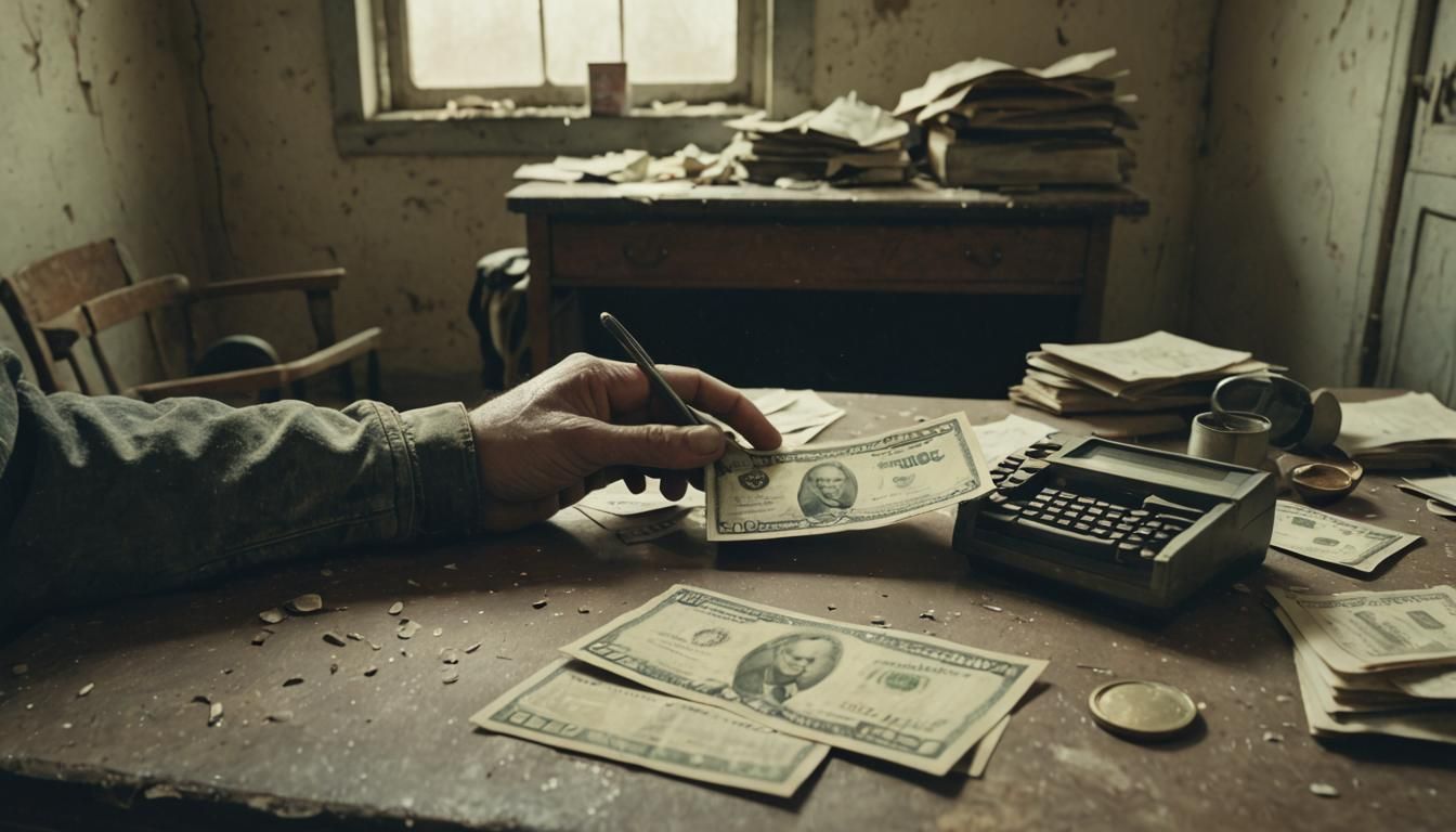 Surreal Image of Person Holding $10,000 Check