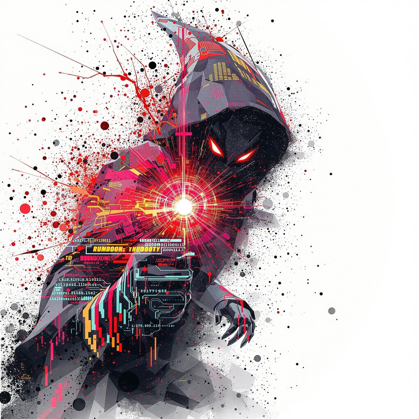 Warlock AI Casting Magic in Electronica Style