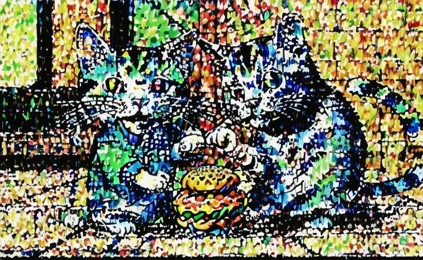 Cats in a Burger Matrix: Surreal Retrofuturism