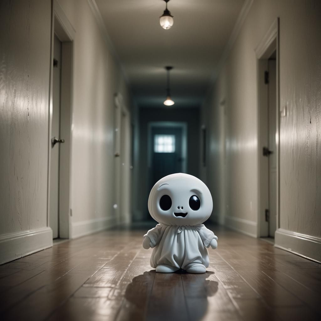 Creepy Chibi Casper in a Cinematic Hallway