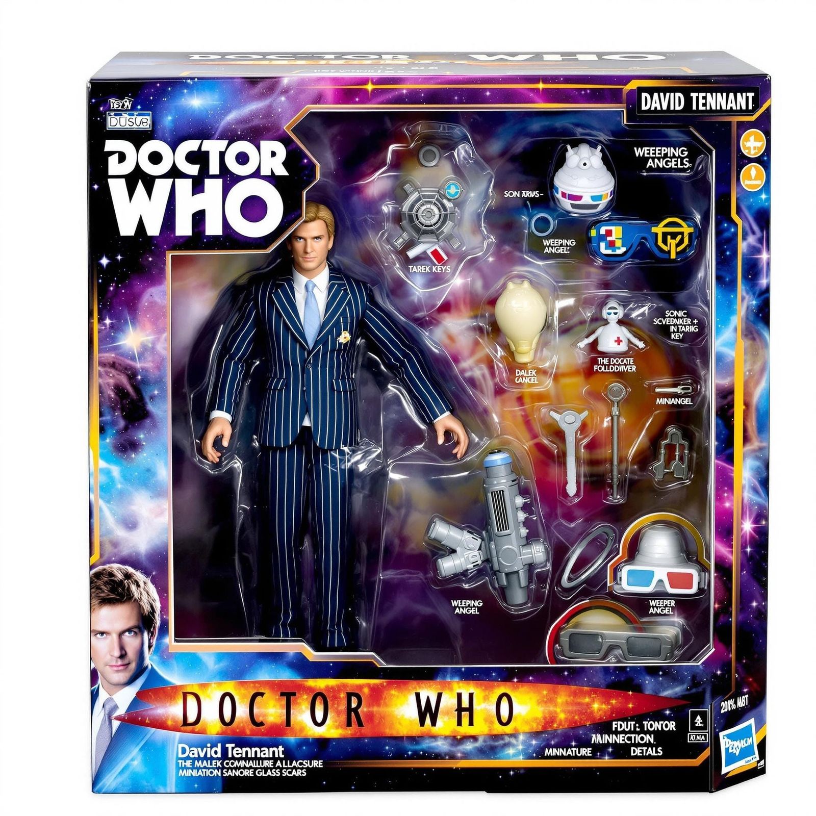 The Tenth Doctor as an Iconic Action Figure in Retro Packagi...