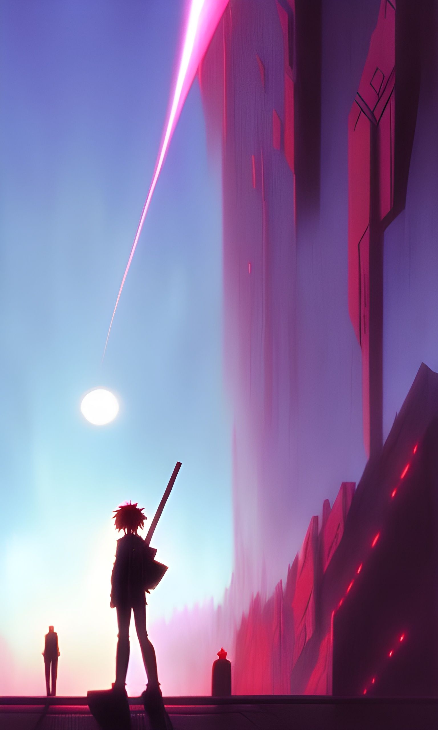 Evangelion Anime in a Fantasy Art Style