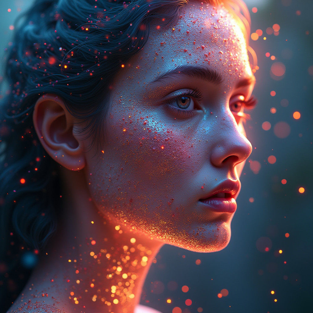 Rainbow Light Woman: a Digital Art Rendering