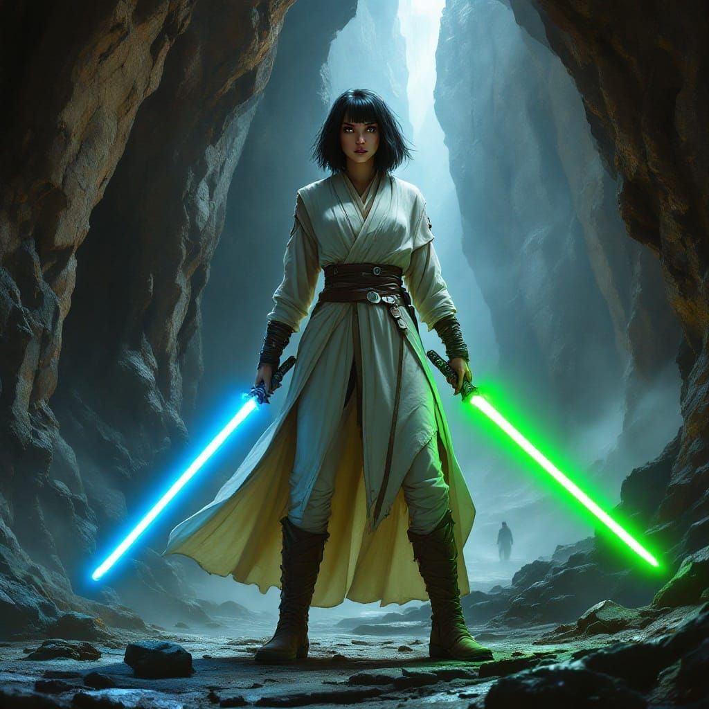 Mysterious Female Jedi in Ancient Cave
