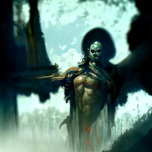 Sinister Mythology Figure in Rutkowski Style