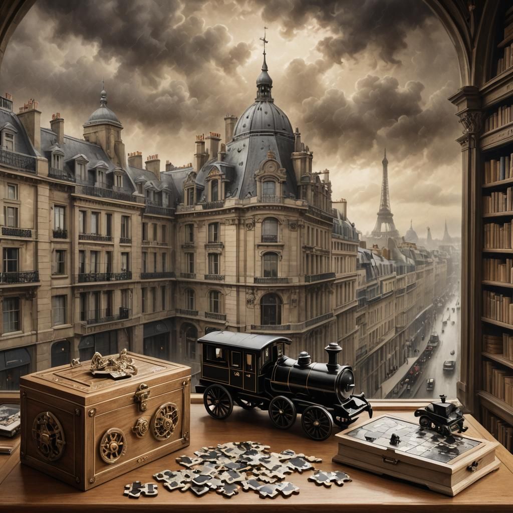 Sinister Puzzle Box in Elegant Library