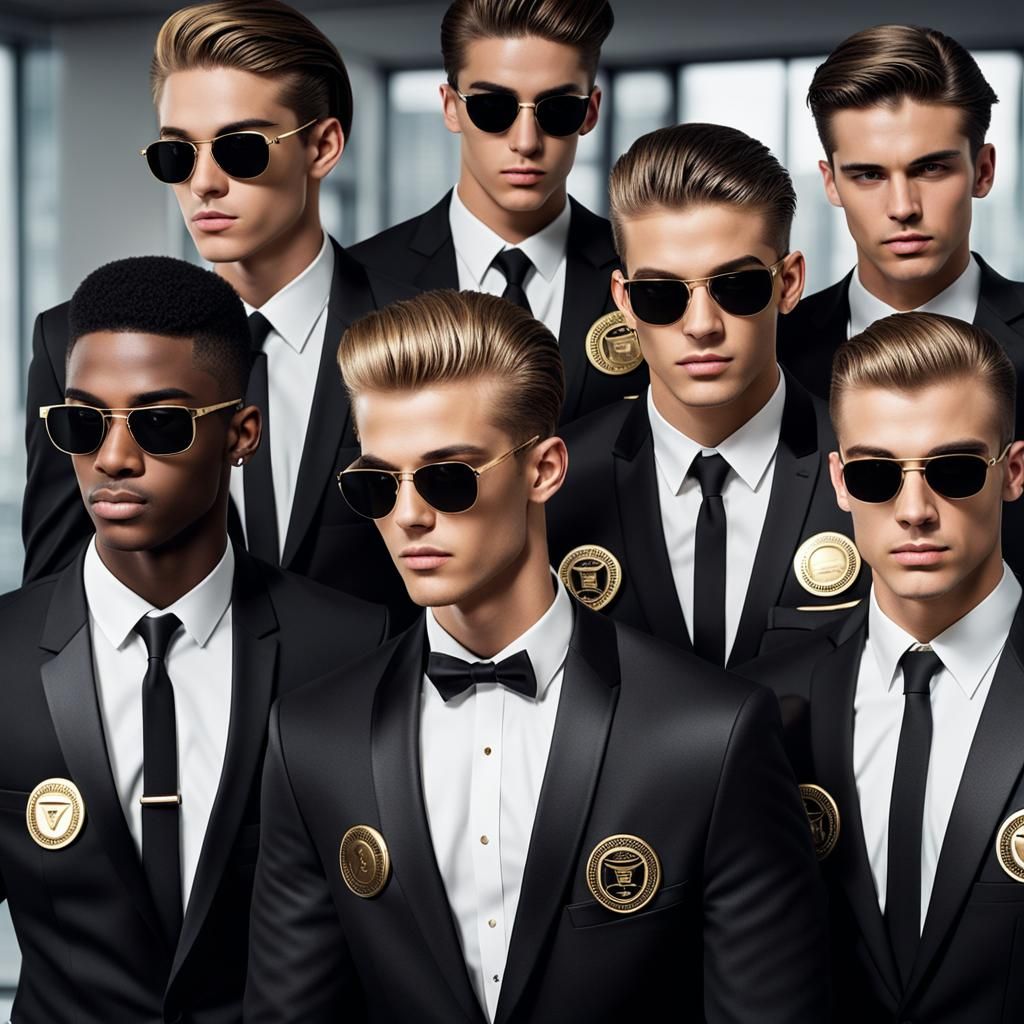 Young Business Teens Guarding Office